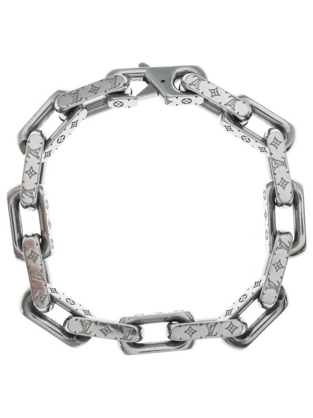 Louis Vuitton Monogram Collier Chain Bracelet Silver